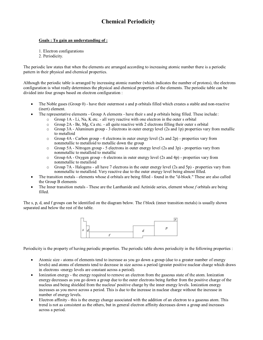 Chemical Periodicity