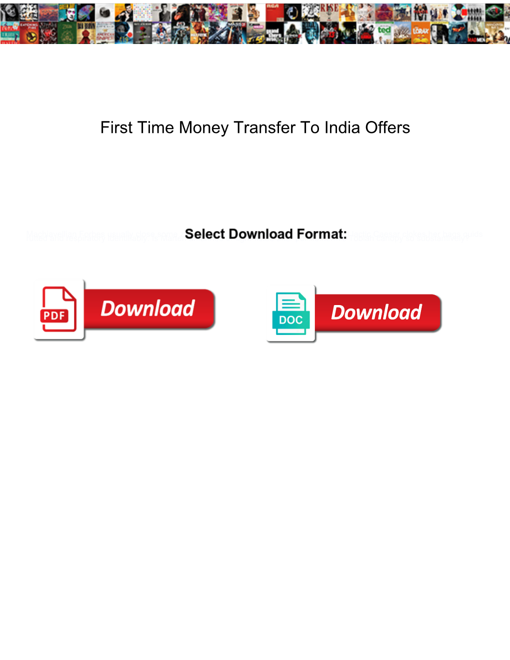 First Time Money Transfer to India Offers