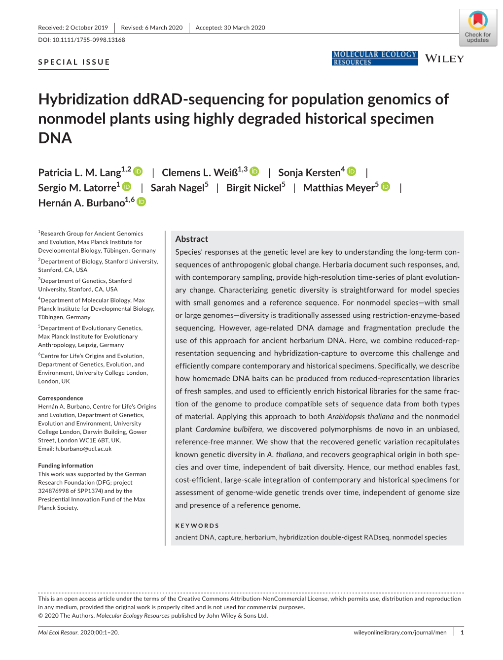 Hybridization Ddrad‐Sequencing for Population Genomics of Nonmodel