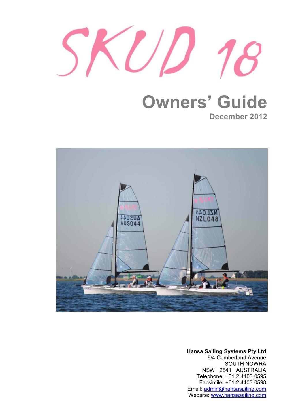 SKUD 18 Owners' Manual Redraft 2010