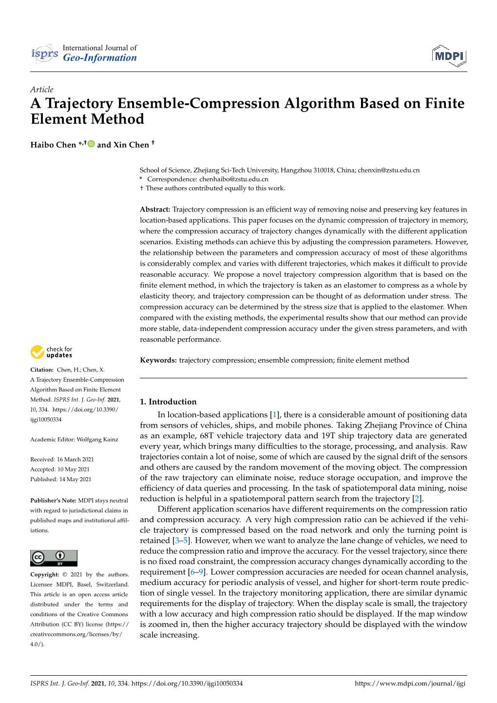 A Trajectory Ensemble-Compression Algorithm Based on Finite Element Method