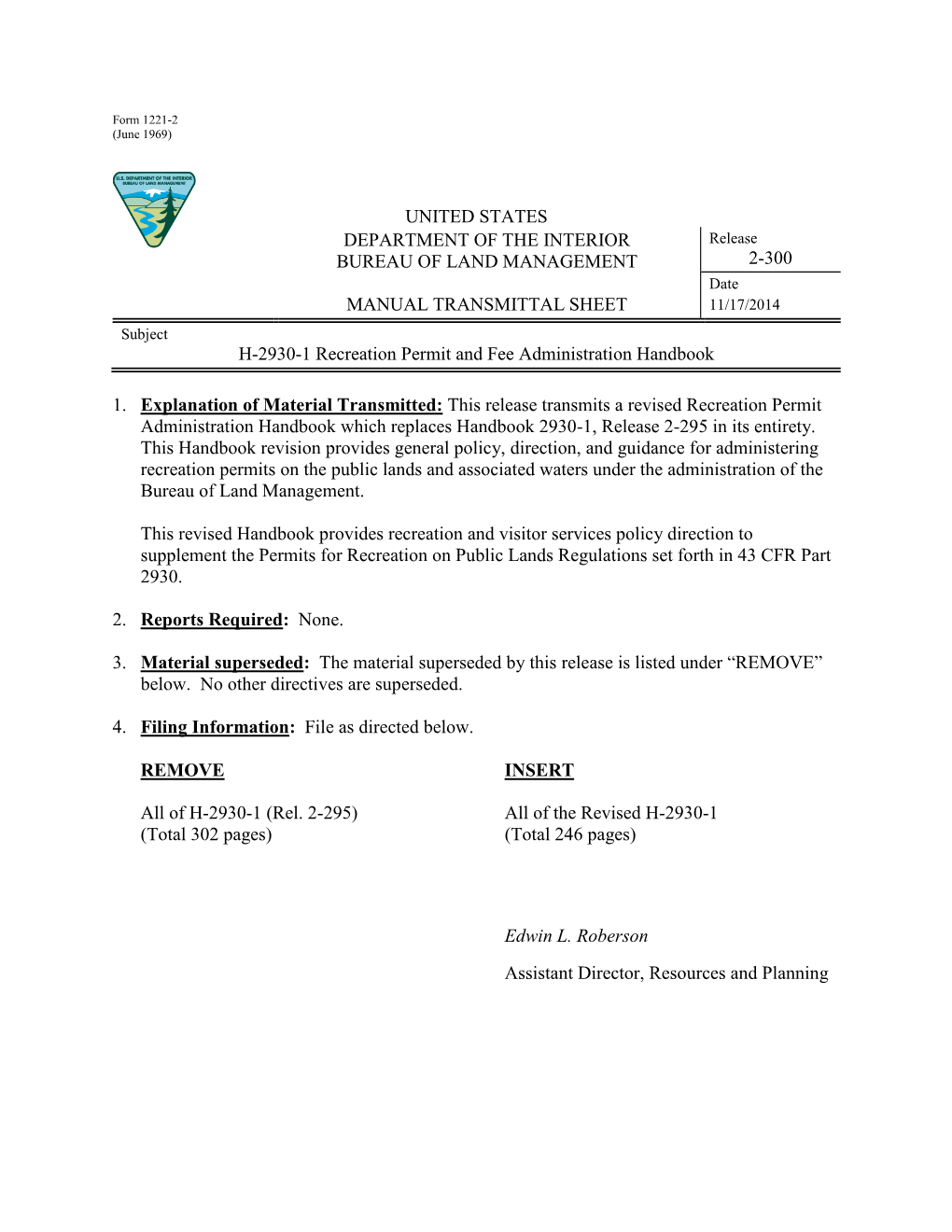 H-2930-1, Recreation Permit Administration