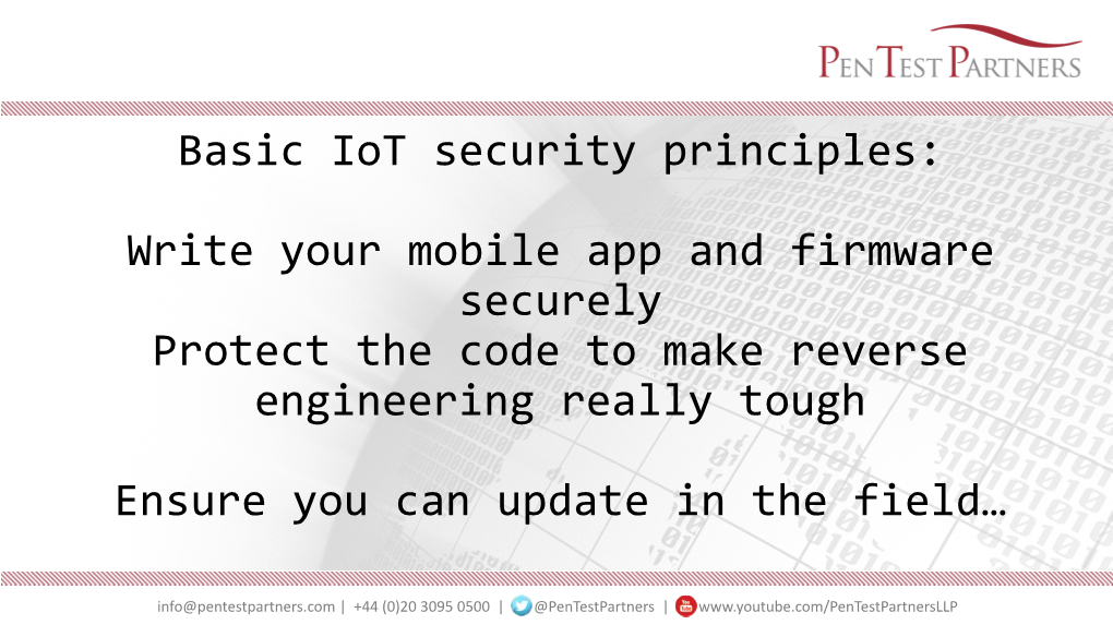 Write Your Mobile App and Firmware Securely Protect the Code to Make Reverse Engineering Really Tough