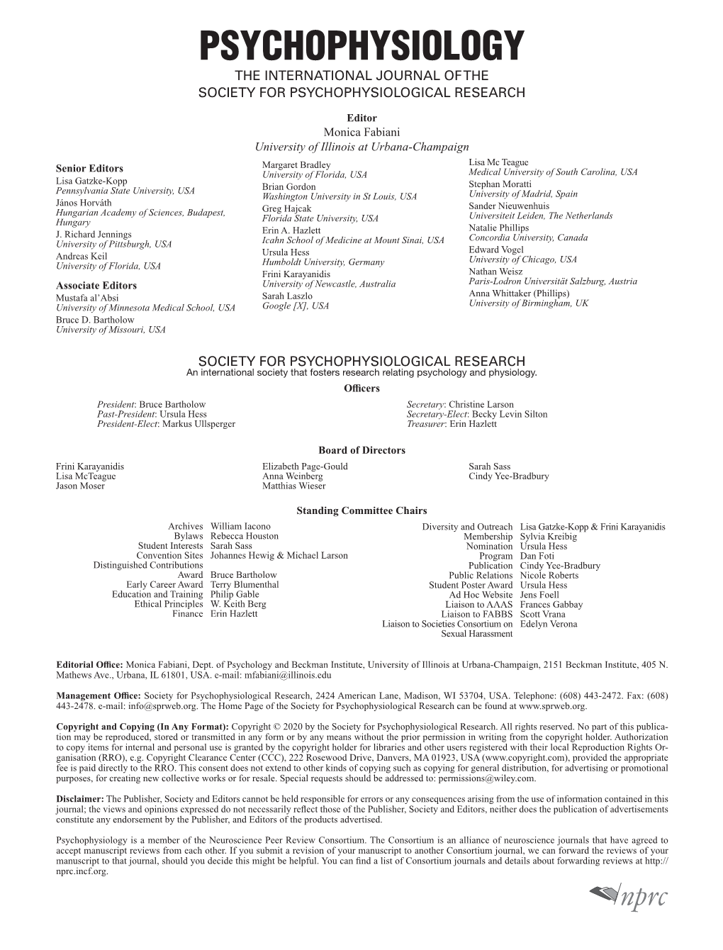 Psychophysiology the International Journal of the Society for Psychophysiological Research