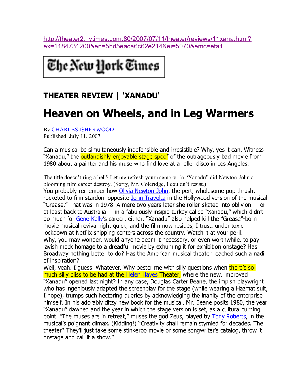 Theater Review 'Xanadu'