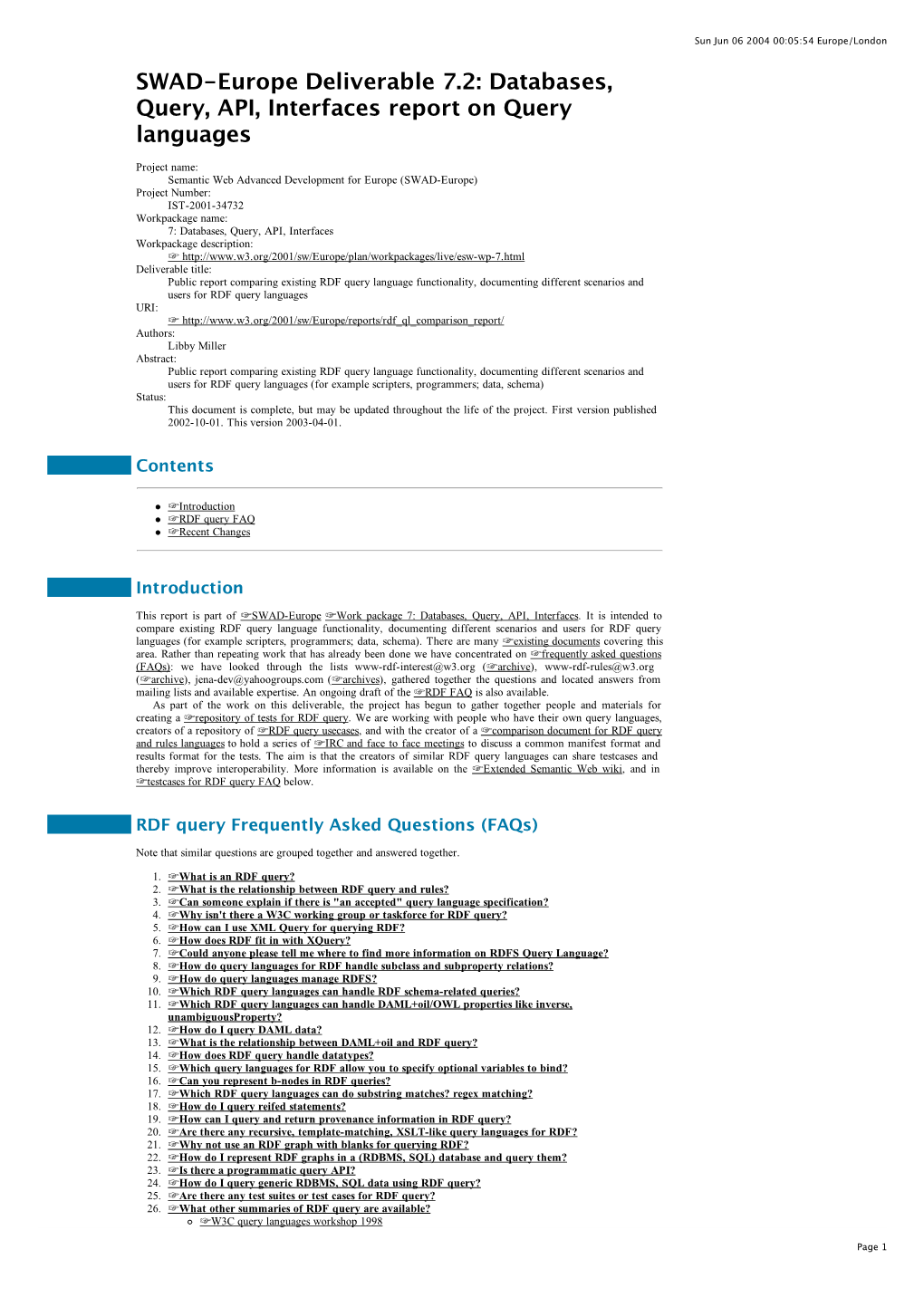 Databases, Query, API, Interfaces Report on Query Languages