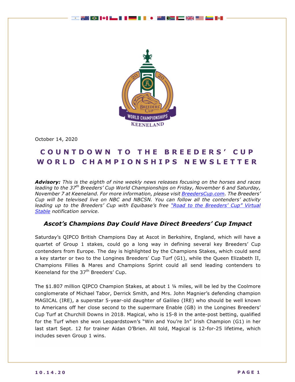 Countdown to the BCWC Newsletter #8