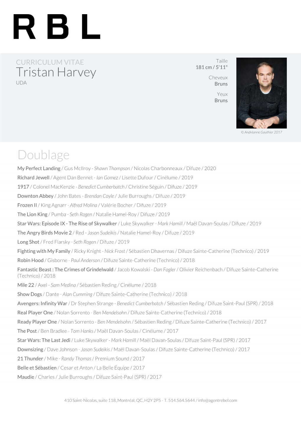 Tristan Harvey Doublage