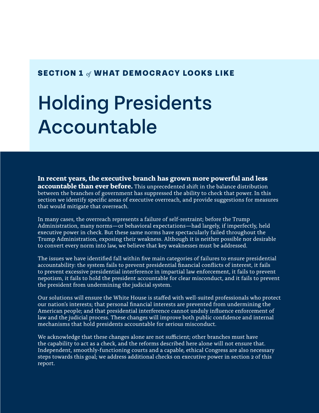 Holding Presidents Accountable