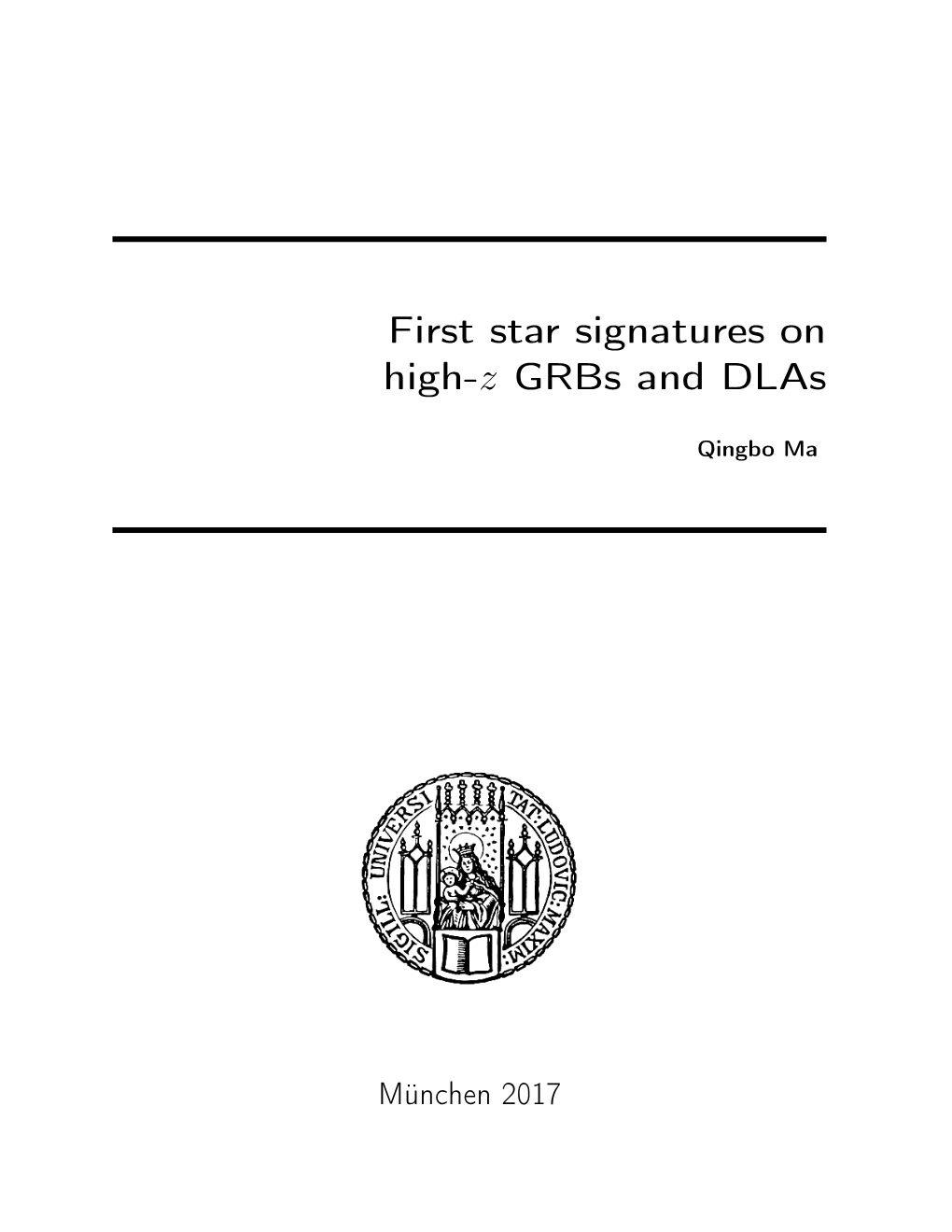 First Star Signatures on High-Z Grbs and Dlas