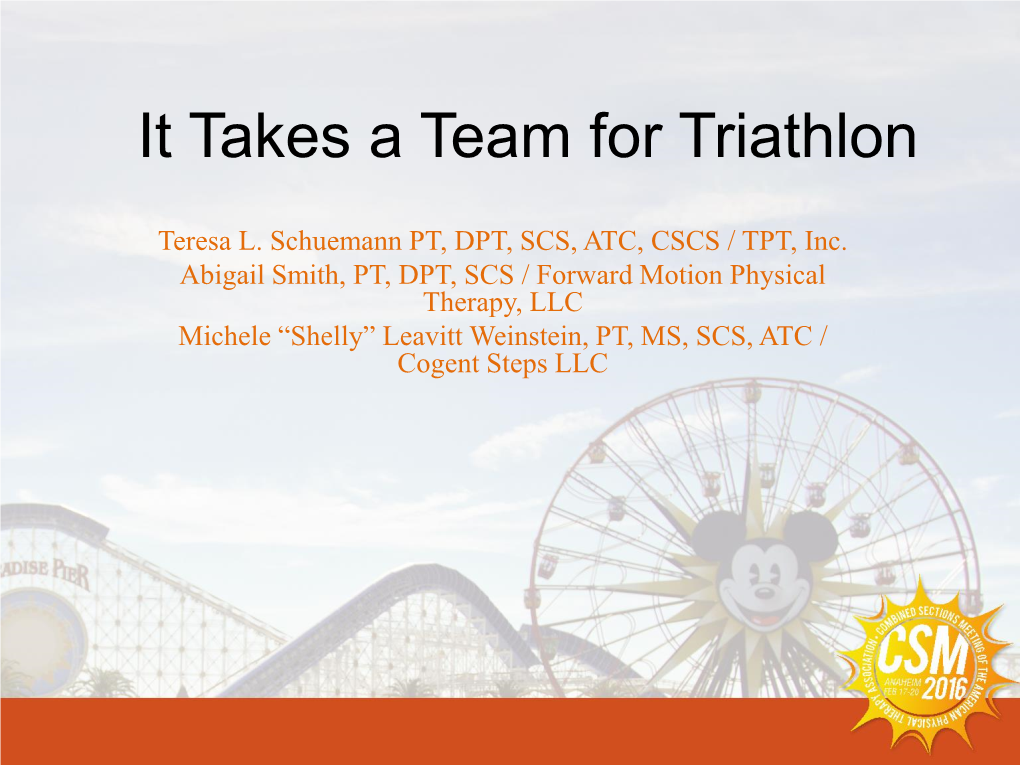 It Takes a Team for Triathlon