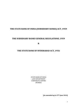 (Subsidiary Banks) Act, 1959