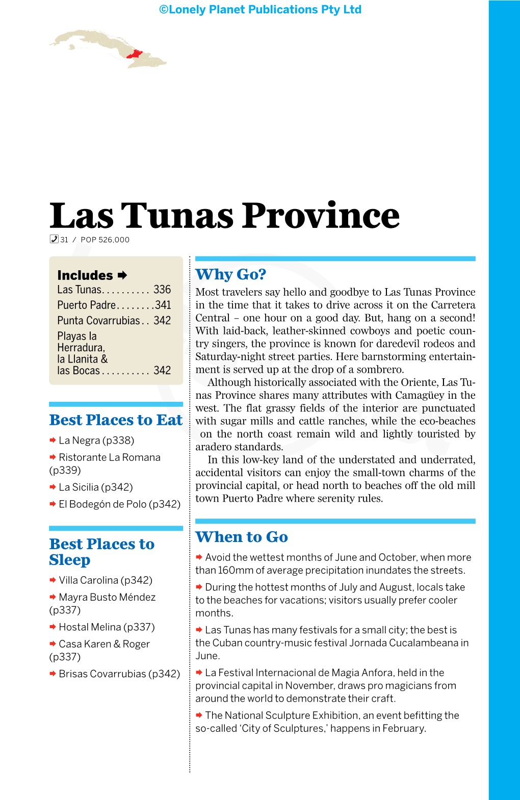 Las Tunas Province 31 / POP 526,000