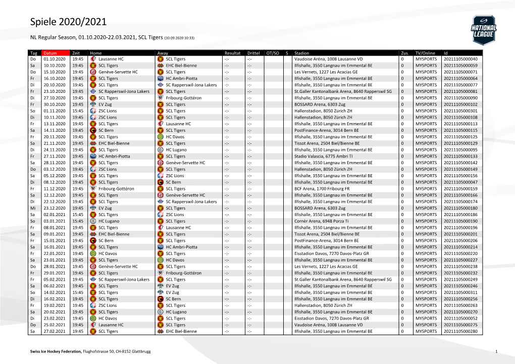 Spiele 2020/2021