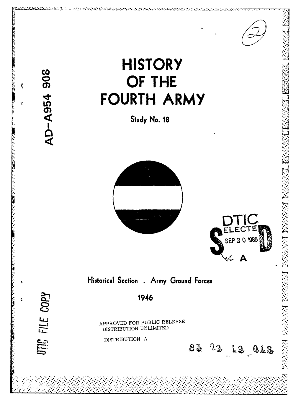 History of the Army Ground Forces. Study Number 18. History of The