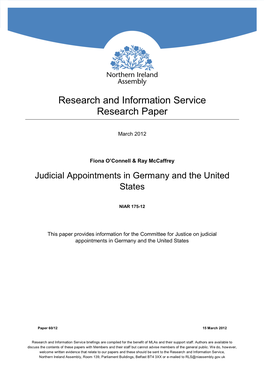 Judicial Appointments in Germany and the United States