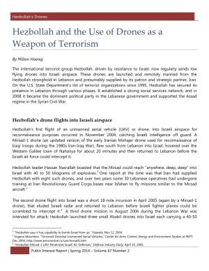 Hezbollah and the Use of Drones As a Weapon of Terrorism