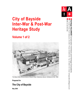 City of Bayside Inter-War & Post-War Heritage Study