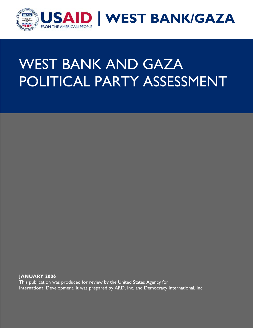 West Bank and Gaza Political Party Assessment