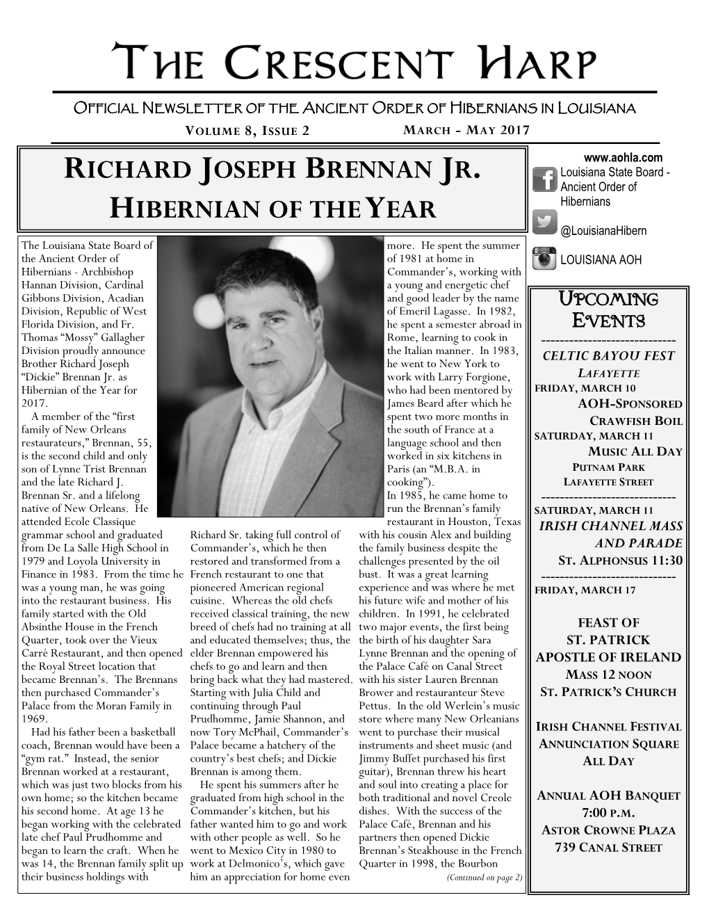 Richard Joseph Brennan Jr. Hibernian of the Year