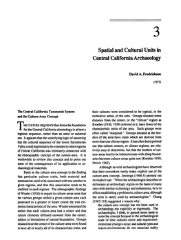 Spatial and Culturalunits in Central California Archaeology