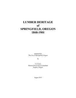 Springfield, Oregon 1848-1901