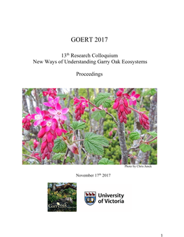 GOERT Research Colloquium Proceedings 2017