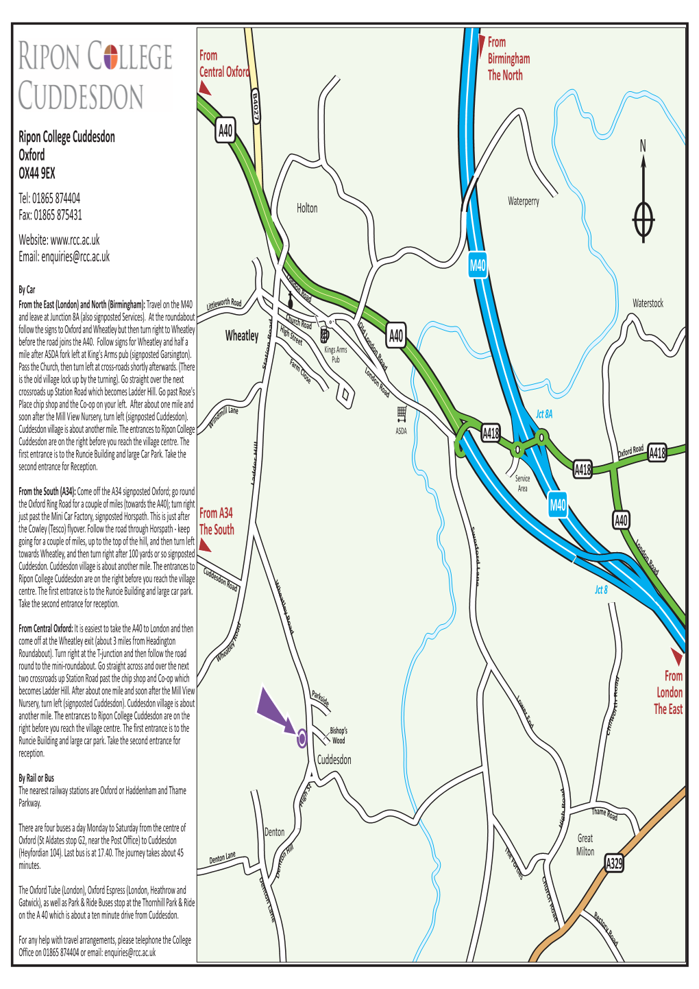 Ripon College Cuddestone Location Map.FH10