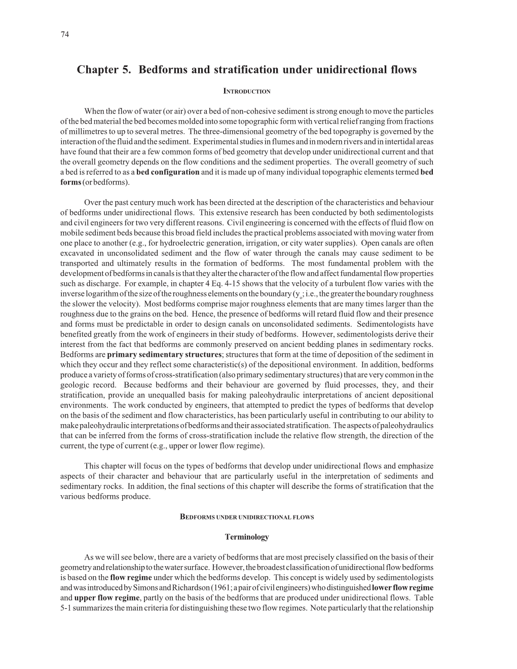 Chapter 5. Bedforms and Stratification Under Unidirectional Flows