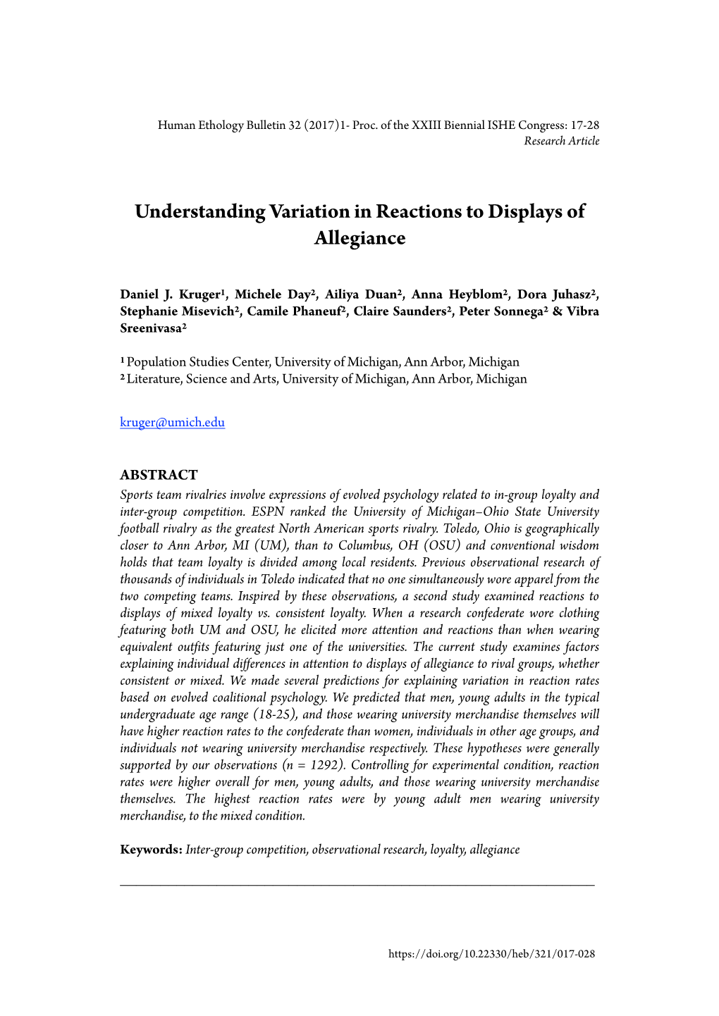 Understanding Variation in Reactions to Displays of Allegiance