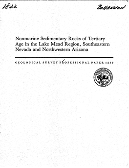 Nonmarine Sedimentary Rocks of Tertiary Age in the Lake Mead Region, Southeastern Nevada and Northwestern Arizona