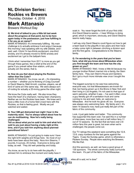 Mark Attanasio Brewers Workout Day Soak In