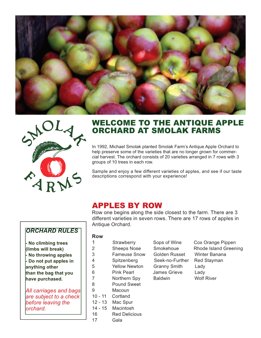 Welcome to the Antique Apple Orchard at Smolak Farms