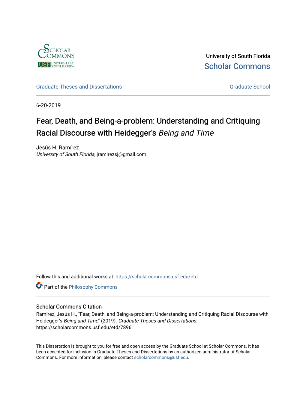 Fear, Death, and Being-A-Problem: Understanding and Critiquing Racial Discourse with Heidegger's