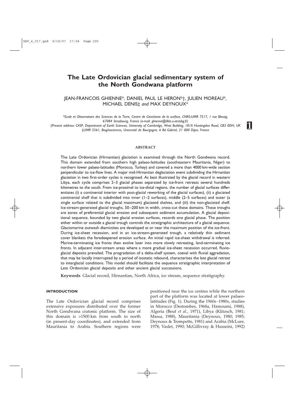 The Late Ordovician Glacial Sedimentary System of the North Gondwana Platform