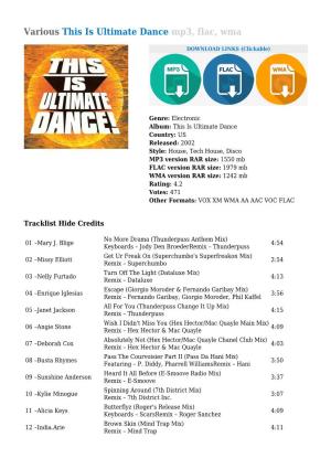 Various This Is Ultimate Dance Mp3, Flac, Wma