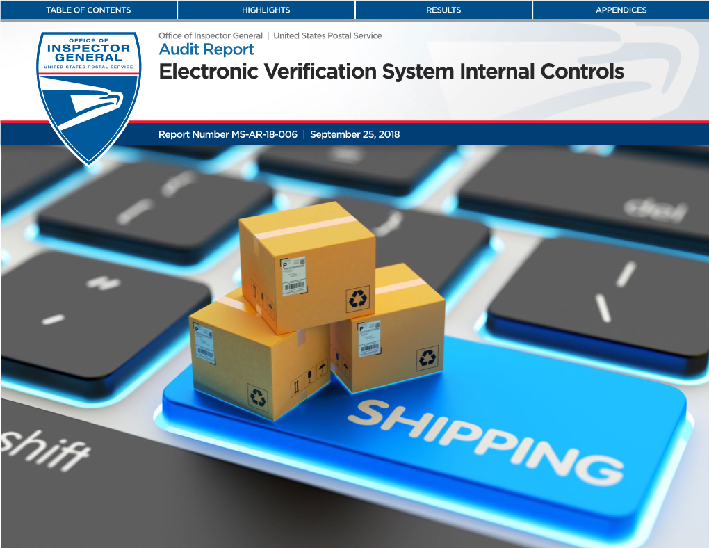 Electronic Verification System Internal Controls