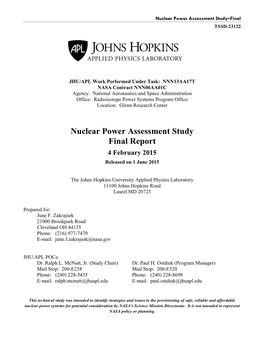 Nuclear Power Assessment Study Final Report 4 February 2015 Released on 1 June 2015