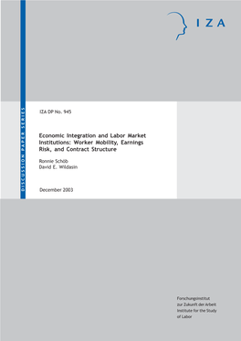 Economic Integration and Labor Market Institutions: Worker Mobility, Earnings Risk, and Contract Structure