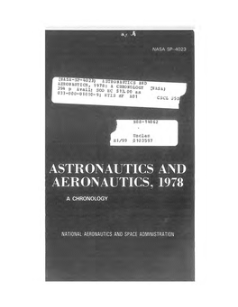 ASTRONAUTICS and AERONAUTICS, 1978 Deveiopment Would Delay Initial Operational Capability Until 1987