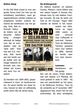 Dalton Gang in the Old West Moest Je Over Een Goede 'Score Card' (En Niet Van De Schietbaan) Beschikken, Want Ge- Zagshandha