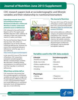 Journal of Nutrition June 2013 Supplement
