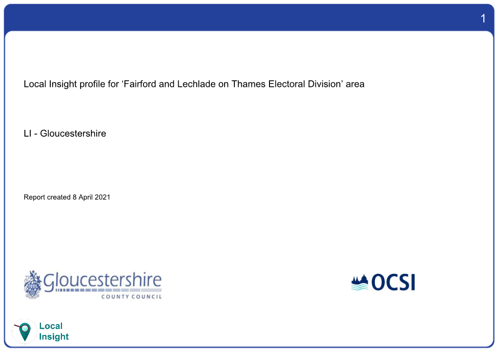 'Fairford and Lechlade on Thames Electoral Division' Area LI