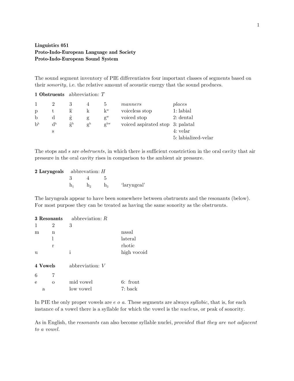 Proto-Indo-European Phonology