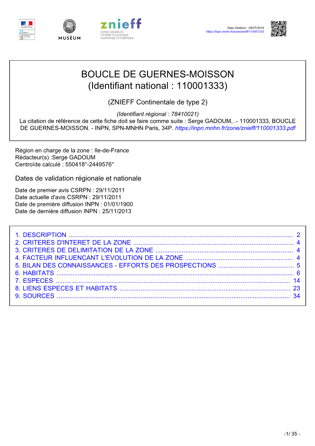 BOUCLE DE GUERNES-MOISSON (Identifiant National : 110001333)