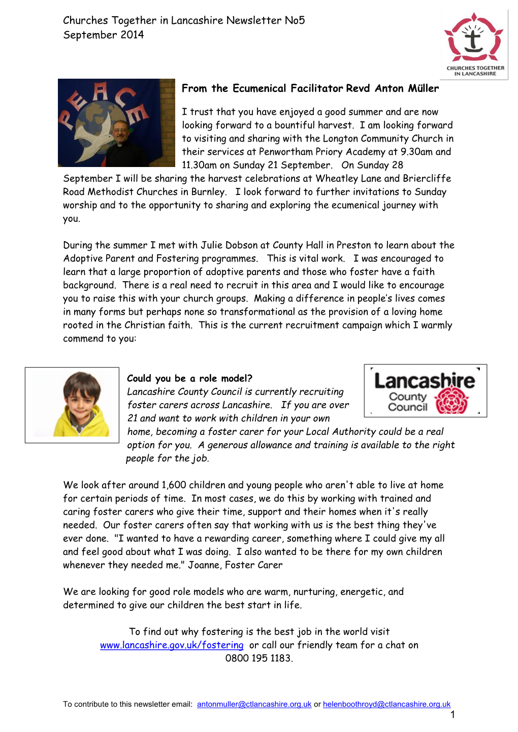 Churches Together in Lancashire Newsletter No5 September 2014