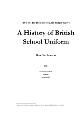 A History of British School Uniform