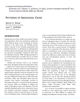 Patterns of Aboriginal Crime