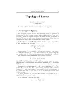 Topology T : the Union, and the ﬁnite Intersection, of Open Sets Are Open