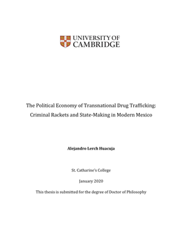 The Political Economy of Transnational Drug Trafficking: Criminal Rackets and State-Making in Modern Mexico